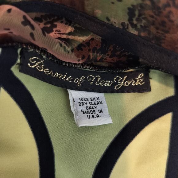 Bernie of New York Silk Scarf Geometric Animal Print 60" x 10" - Picture 9 of 9